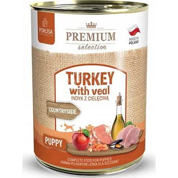 Krmivo pro psa Pokusa Kompletní vlhké krmivo pro štěňata, krůta s telecím masem 400g