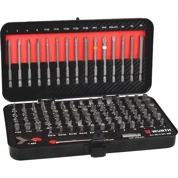 Bit WURTH BITY, SPECIÁLNÍ HLAVICE 1/4 PALCE, SADA 105 KUSŮ