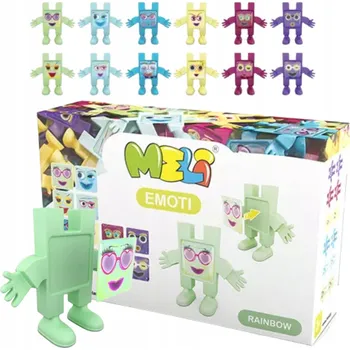 ostatní stavebnice MELI STAVEBNICE EMOTI DUHOVÉ FIGURKY 12 kusů