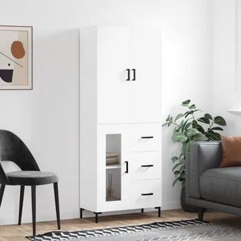 přebalovací pult a komoda Skříň highboard bílá 69,5 x 34 x 180 cm kompozitní dřevo Bílá3195955