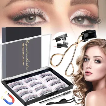 Péče o řasy a obočí Magnetické řasy 3D Natural Look Magnetic Lashes Kit s aplikátorem 12 Ks