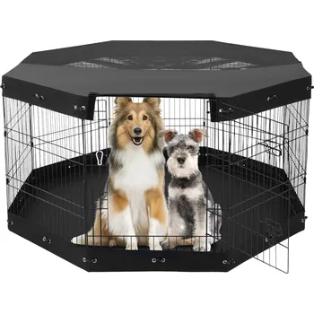 klec pro psa Vevor Ohrádka pro psy a malá zvířata 8 dílů 30"H×24"W kovová s dvířky