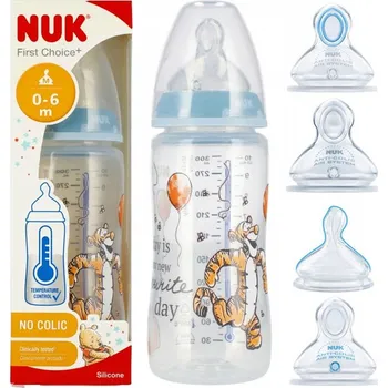 Kojenecká láhev NUK Láhev 300 ml 0-6m Tygřík šedá 10741022