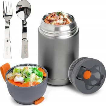 Termoska TERMO NÁDOBA NA JÍDLO POLÉVKU OBĚD TERMOSKA NEREZOVÁ OCEL 650ML