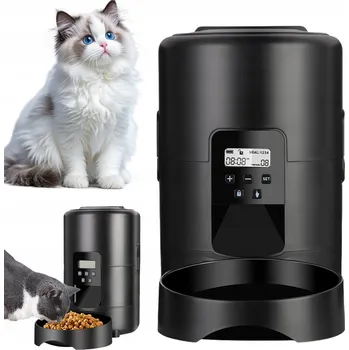 Miska pro psa AUTOMATICKÝ DÁVKOVAČ KRMÍTKO MISKA NA KRMIVO PRO PSA KOČKU 2L ZÁSOBNÍK SMART ČERNÝ