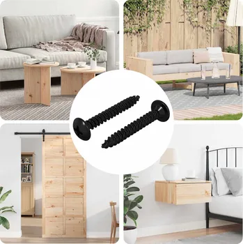 Hřebík vidaXL Závitový hřebík 2 pcs Černá M4 x 28 mm Ocel