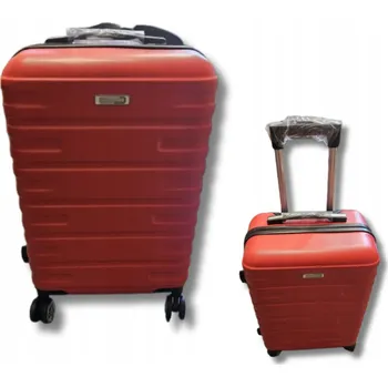 Walizka Podrozna Lekka Duzy Bagaż 4 Obrotowe Kolečka Červená Zabezpečení