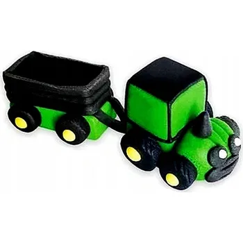 autíčko Cukrová figurka na dort traktor s přívěsem