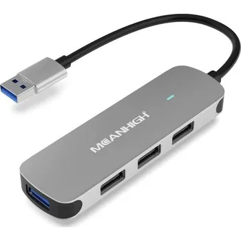 USB hub MEANHIGH USB Hub 4 porty na notebook, USB 3.0/2.0 rozšiřující adaptér pro více USB portů pro