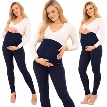 Dámské legíny Formommy těhotenské legíny dlouhé bavlna modré velikost S