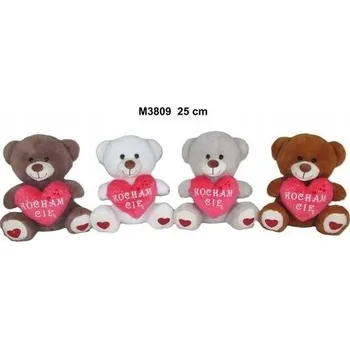 plyšák Plyšová Hračka Medvídek s srdíčkem Miluji Tě 4 barvy - 25 cm - VALENTÝN