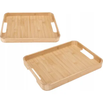 Bambusový tác, dřevěný, přírodní, 38x28x3,5 cm Ravi