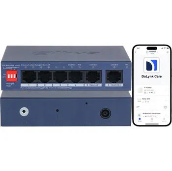 Switch POE SWITCH 4x PoE + 2x Uplink 10/100/1000Mbps Dahua CS4006-4GT-36