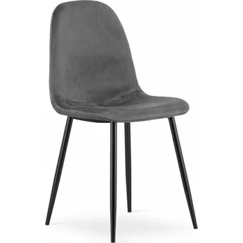 Nábytek AKCE Tmavě šedá sametová židle COMO s černými nohami II. jakost