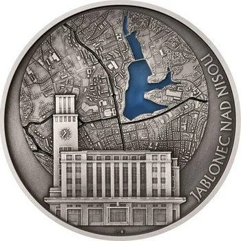 Stříbrná medaile 10 oz Jablonec nad Nisou a 30 let české měny standard