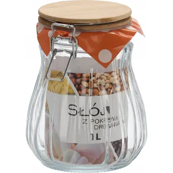 Zavařovací sklenice ZAVAŘOVACÍ SKLENICE NÁDOBA SKLENĚNÁ PATENTNÍ UZAVÍRATELNÁ S KLIPEM 1L