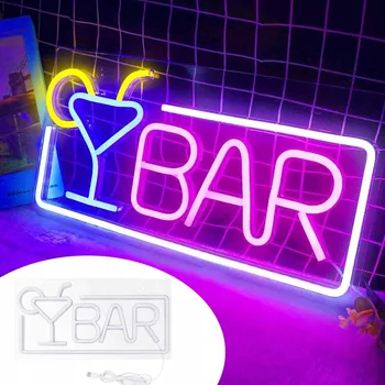 Obraz NEONOVÝ LED BAR SVÍTÍCÍ NÁPIS ZNAK HOSPODY VHODNÝ PRO DOMÁCÍ BAR, KLUB