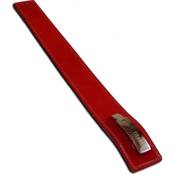 Opasek na cvičení TITANUS fitness Opasek s gravírovanou pákovou přezkou (červená) XL