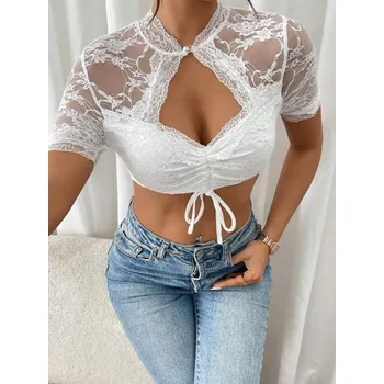 Podprsenka SHEIN BÍLÝ KRAJKOVÝ TOP (XL)