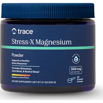 Trace Minerals Hořčíkový komplex v prášku + Stopové minerály ConcenTrace® (malina-citron), 224 g>