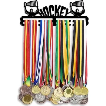 Věšák Držák na hokejové medaile PH PandaHall, držák na hokejové medaile, nástěnný držák, černý háček na
