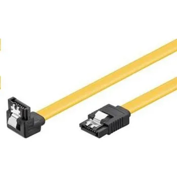 Základní deska PREMIUMCORD 0,3m SATA 3.0 datový kabel 1.5GBs / 3GBs / 6GBs, kov.západka, 90° KFSA-15-03