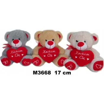plyšák PLYŠÁK MEDVÍDEK S SRDÍČKEM MILUJI TĚ 20 CM VALENTÝN MEDVÍDEK