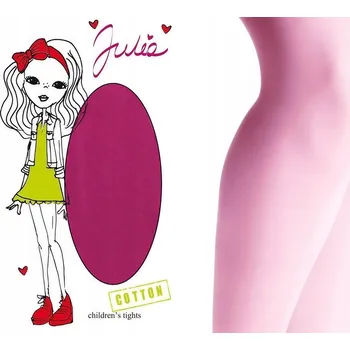 MARILYN Dětské bavlněné punčochové kalhoty JULIA 80 DEN RŮŽOVÉ ROSY 104/110