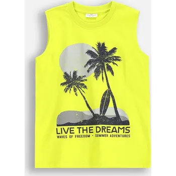 Chlapecké tričko limetkové barvy s krátkým rukávem, velikost 128 Coccodrillo WC5