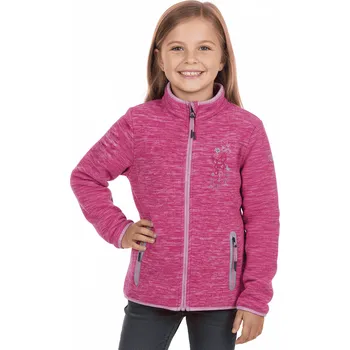 Dívčí mikina KUGO DĚTSKÁ FLEECOVÁ MIKINA S MOTÝLKY ZIMA26 Růžová 116/122