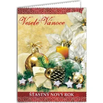 Paper Design KBBN 0567 Přání vánoční zlacené