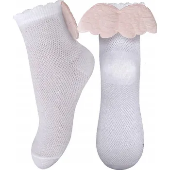 Dívčí oblečení Dívčí bavlněné ponožky s aplikací bílé Milusie, vel. 15/17