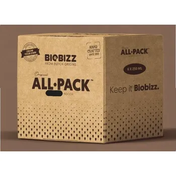 Hnojivo BioBizz All-Pack Indoor 250ml, celkový objem 1,5L