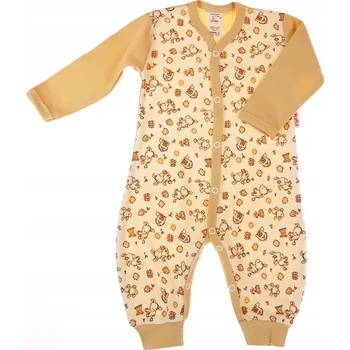 Kojenecký overall OVERAL DLOUHÝ RUKÁV dupačky, Oslíci béžová 98 KLEKLE