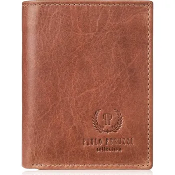 Peněženka Muž peněženka Paolo Peruzzi z pravé kůže hnědá