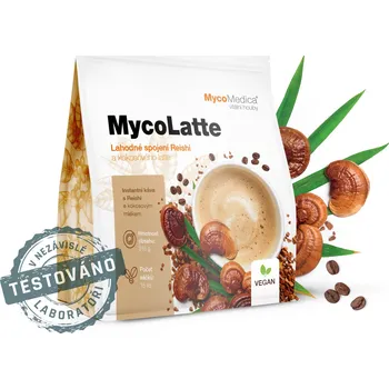 Káva ❤️ MycoMedica MycoLatte | KÁVA ARABICA + REISHI + KOKOSOVÉ MLÉKO + ROSTLINNÁ SMETANA | AKCE:  ✅ od 5 ks  - 7 % až - 9 % SLEVA ❤️ 1 sáček po 21 g ❤️ MycoMedica® - KVALITNÍ Přírodní doplňky stravy, sirupy, tinktury, potraviny, veterinární přípravky, kosmeti