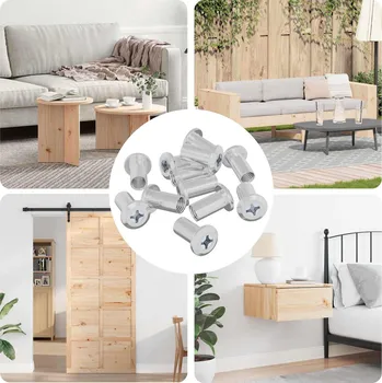 Šroub vidaXL Zajišťovací matice 3673 pcs Niklová Ocel