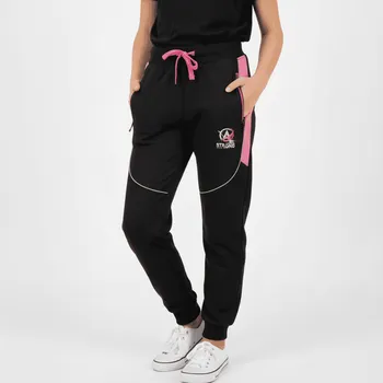 Dívčí oblečení DÍVČÍ SOFTSHEL TEPLÁKY ZATEPLENÉ ZIMA26 Barva: Černorůžové, Velikost: 146