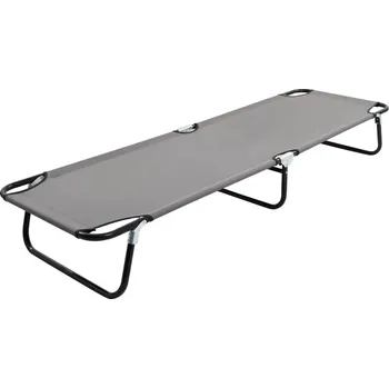 Zahradní lehátko vidaXL Skládací opalovací lehátko šedé ocel