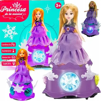 Panenka PANENKA HRACÍ SKŘÍŇKA PRO DĚTI PRINCEZNA SVĚTELNÉ EFEKTY A MELODIE TANEC