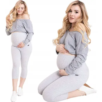 Dámské legíny Formommy těhotenské legíny 3/4 bavlna šedé, velikost 6XL
