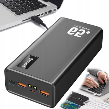 Powerbanka Powerbanka 50000mAh 65W Ultra Rychlá LED 3 Porty Notebook Camping Nouzové Napájení