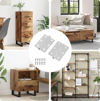 pant vidaXL Závěs 2 pcs Stříbrná 50 x 38 x 1,3 mm Ocel