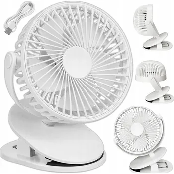 Vzduchotechnika Mini ventilátor Stator s klipem, stolní ventilátor, bílý