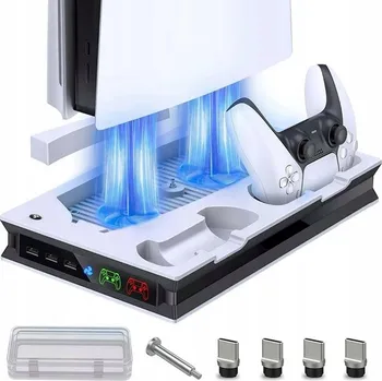 Hra Chladicí ventilátor pro stojan PS5 pro dva ovladače S LED indikátorem
