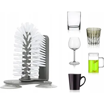 Kartáč na nádobí Kartáč na mytí nádobí ToolSpace s přísavkou, plastový, 17,5x14 cm