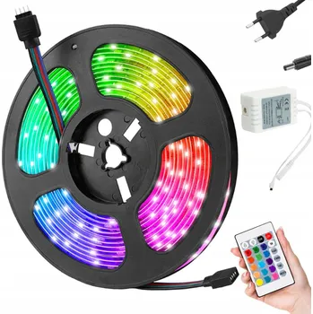 LED páska LED pásek RGB SMD 5050 s dálkový ovladač, sada 4,5 m, voděodolný, vícebarevný, 12V