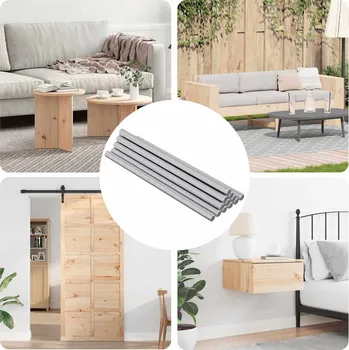 Závitová tyč vidaXL Závitová tyč 12 pcs Stříbrná 6 x 120 mm Ocel