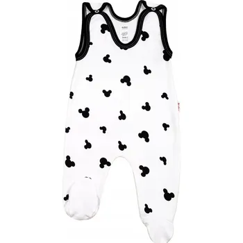 Kojenecký overall PYŽAMO OVERAL bavlněné MYŠKA BÍLÁ 74 KLEKLE