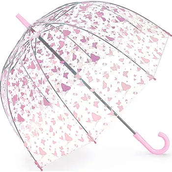 Deštník Fulton dámský průhledný deštník Birdcage 2 ALL OVER BUTTERFLIES L042
